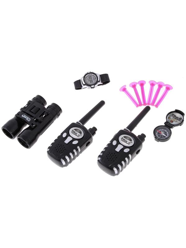 Игровой набор шпиона «Двойной агент»: 2 пистолета, 2 рации, часы, компас, бинокль