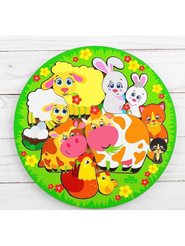 Головоломка логическая «Животные и детёныши», d=20 см