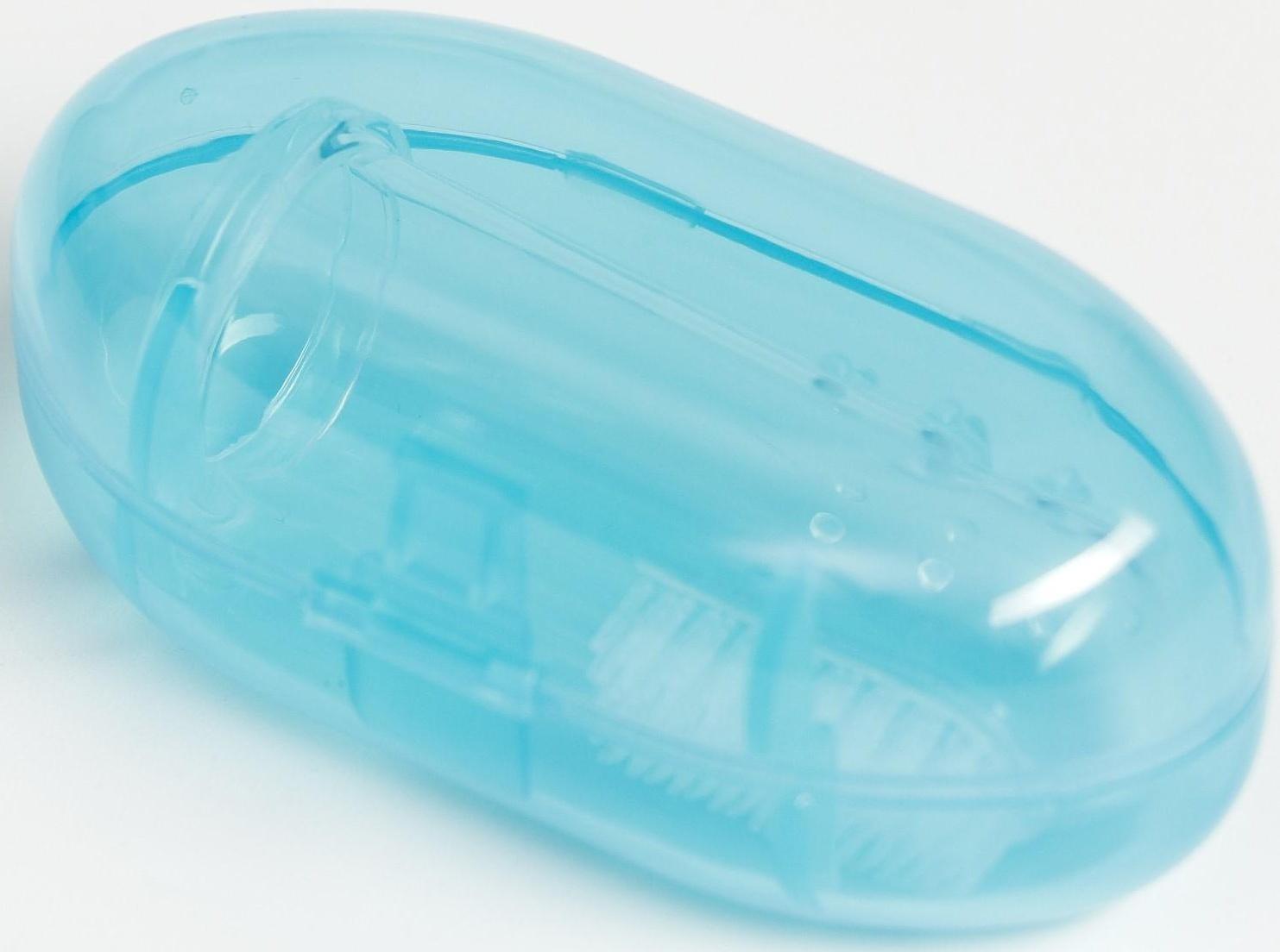 Детская зубная щетка, прорезыватель - массажер на палец, силиконовая, в контейнере, на палец от 3 мес.