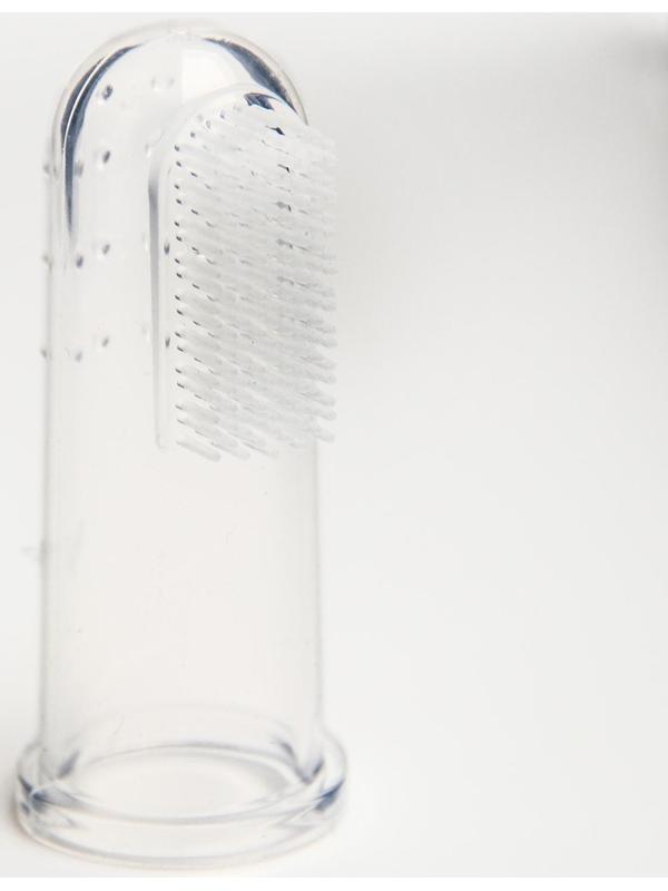 Детская зубная щетка, прорезыватель - массажер на палец, силиконовая, в контейнере, на палец от 3 мес.