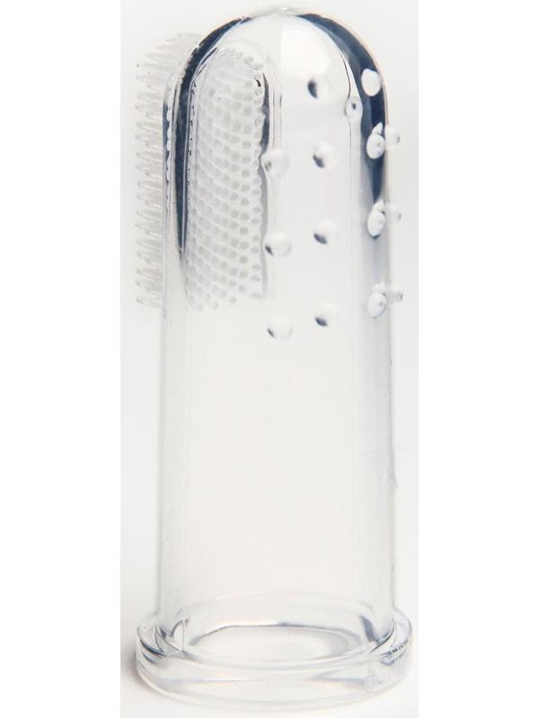 Детская зубная щетка, прорезыватель - массажер на палец, силиконовая, в контейнере, на палец от 3 мес.