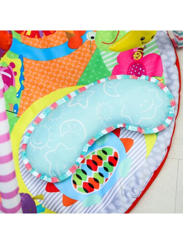 Развивающий коврик «Ежик на прогулке», с дугами и подушечкой