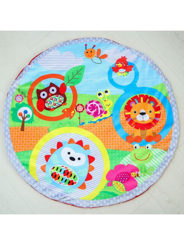 Развивающий коврик «Ежик на прогулке», с дугами и подушечкой