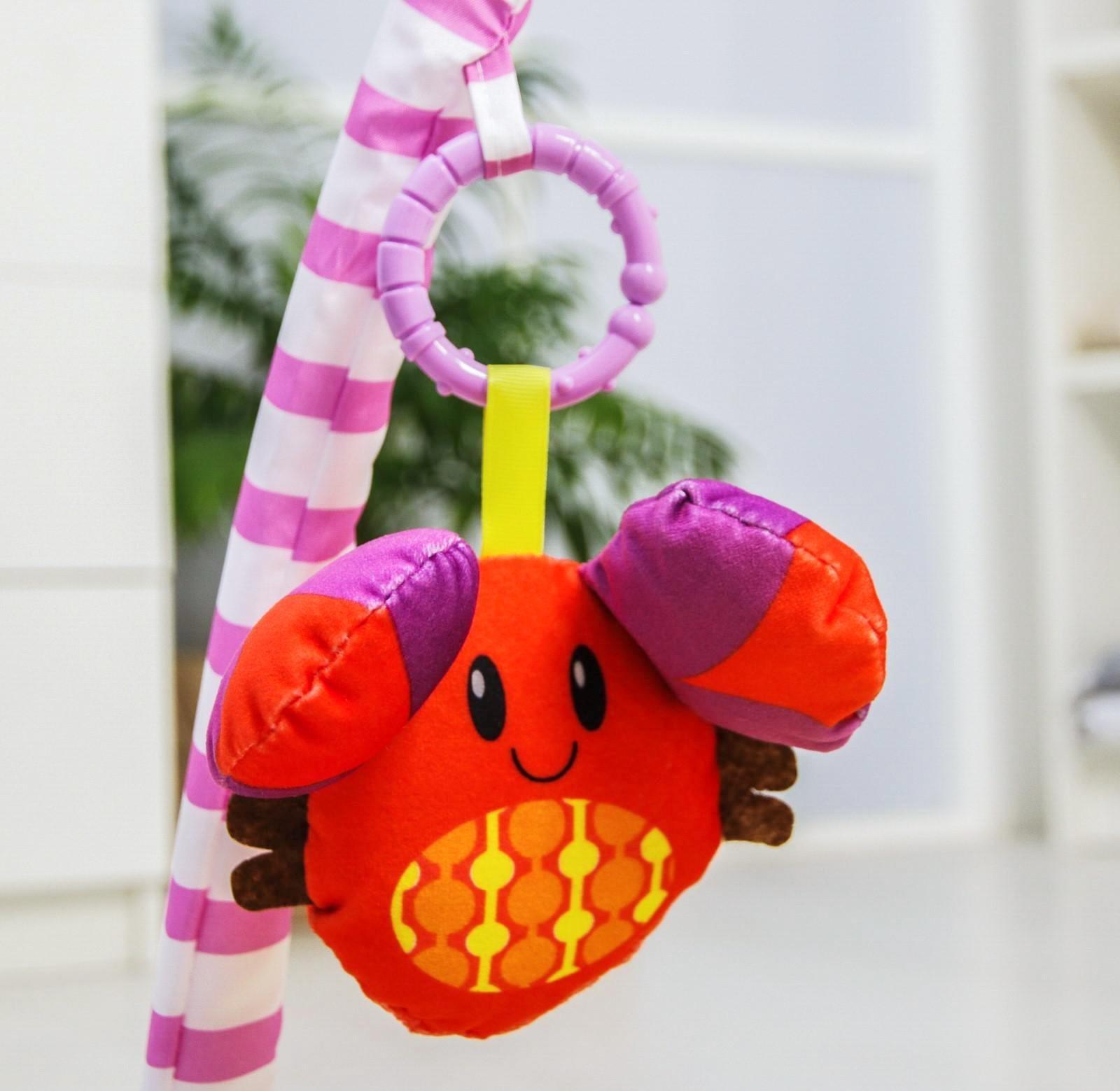 Развивающий коврик с дугами «Слоник и друзья», 5 игрушек, с подушечкой, р-р 68х68х0,5 см.