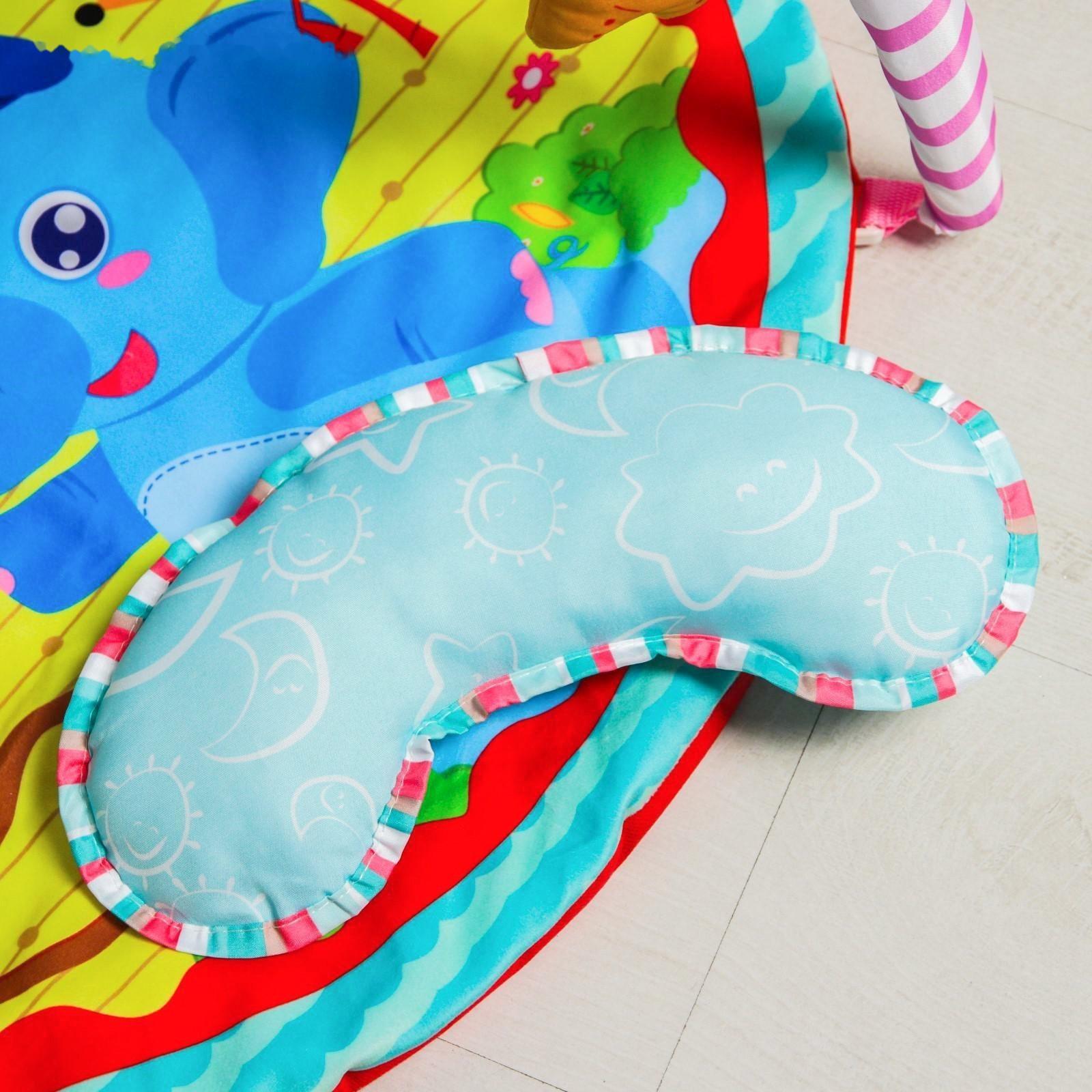 Развивающий коврик с дугами «Слоник и друзья», 5 игрушек, с подушечкой, р-р 68х68х0,5 см.