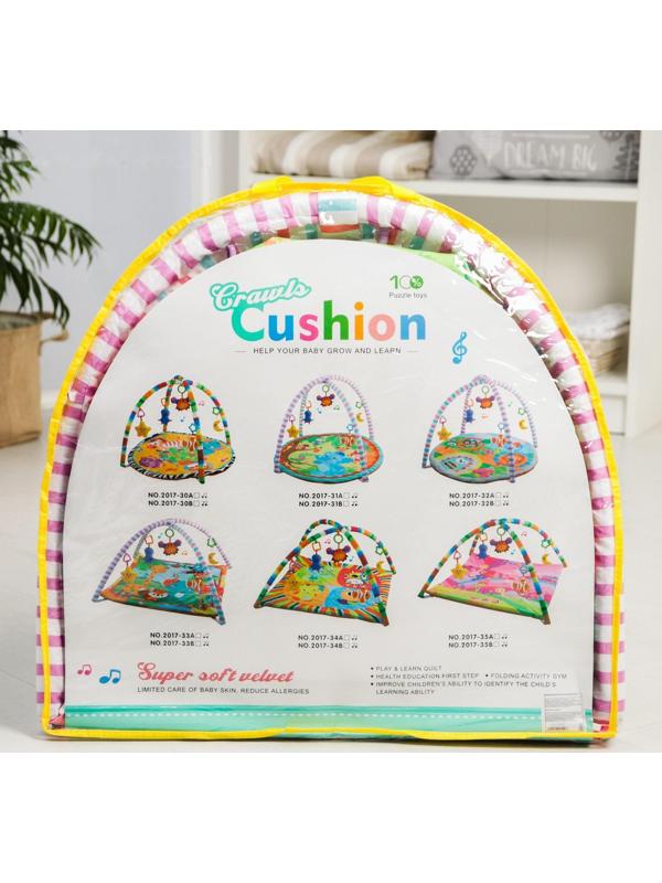 Развивающий коврик с дугами «Слоник и друзья», 5 игрушек, с подушечкой, р-р 68х68х0,5 см.