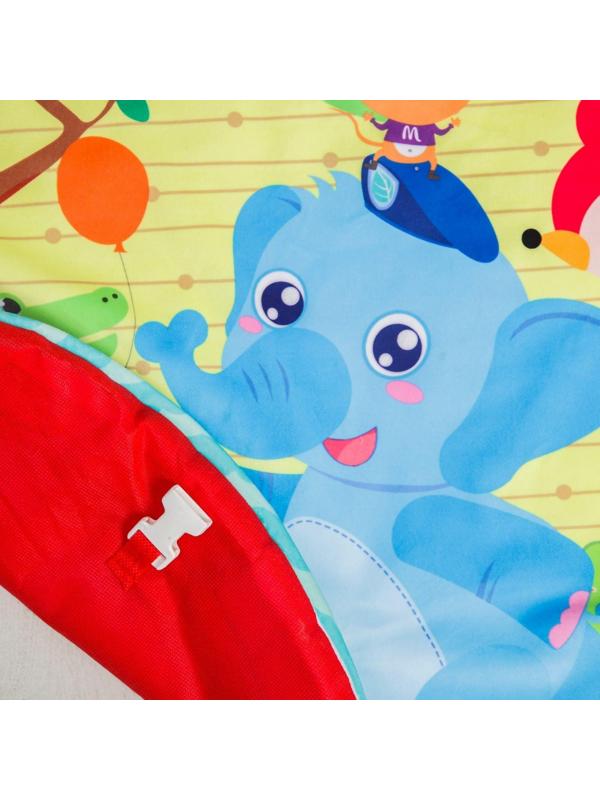 Развивающий коврик с дугами «Слоник и друзья», 5 игрушек, с подушечкой, р-р 68х68х0,5 см.