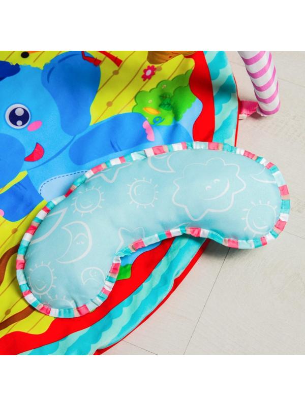 Развивающий коврик с дугами «Слоник и друзья», 5 игрушек, с подушечкой, р-р 68х68х0,5 см.