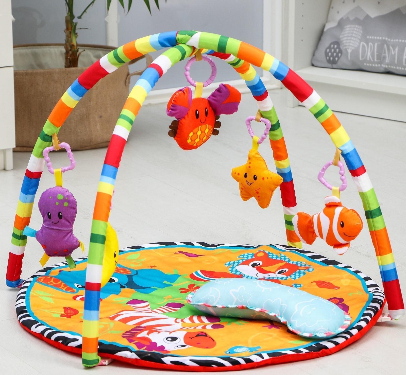 Развивающий коврик «Зоо», с дугами и подушечкой