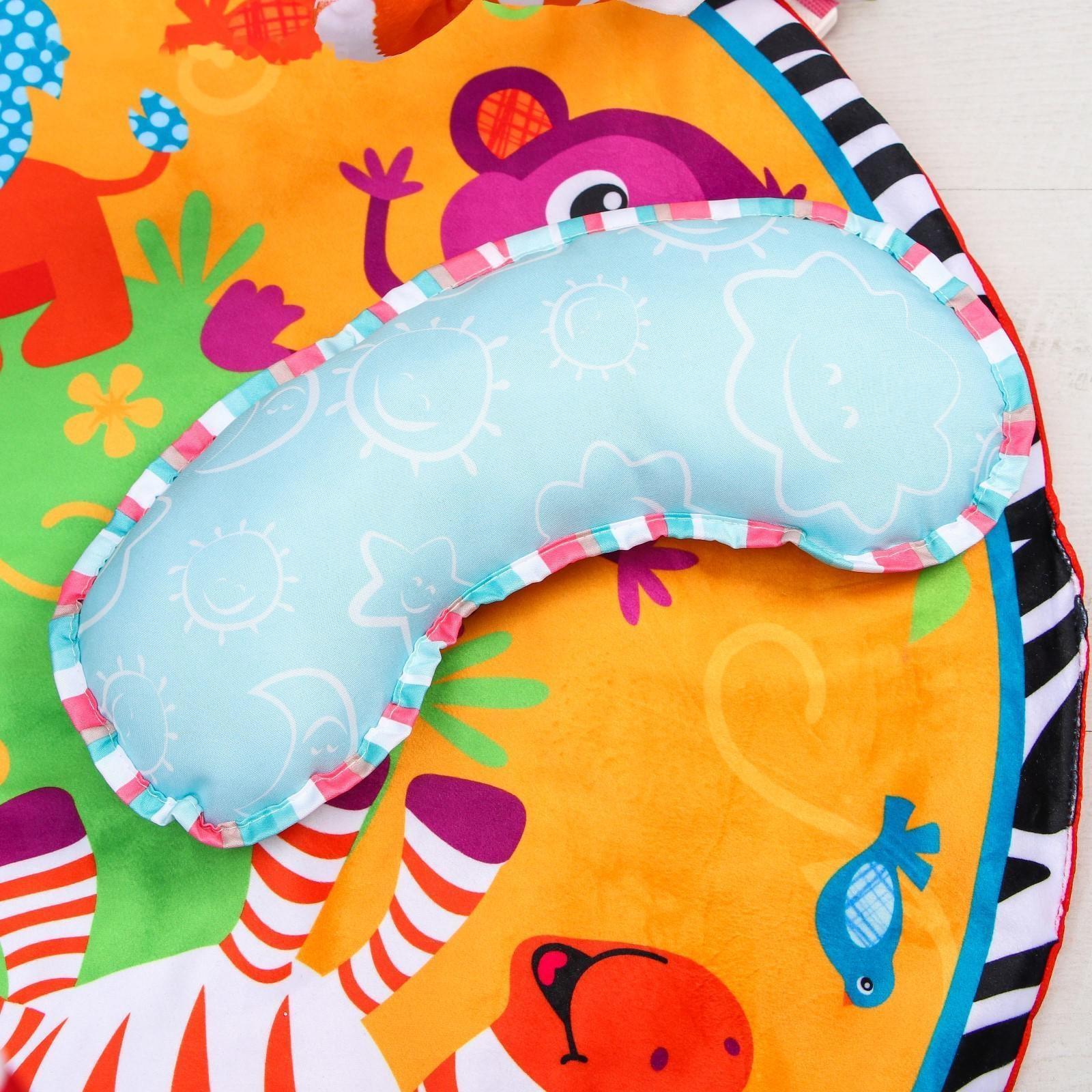 Развивающий коврик «Зоо», с дугами и подушечкой