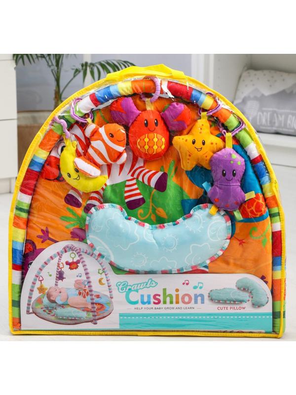 Развивающий коврик «Зоо», с дугами и подушечкой