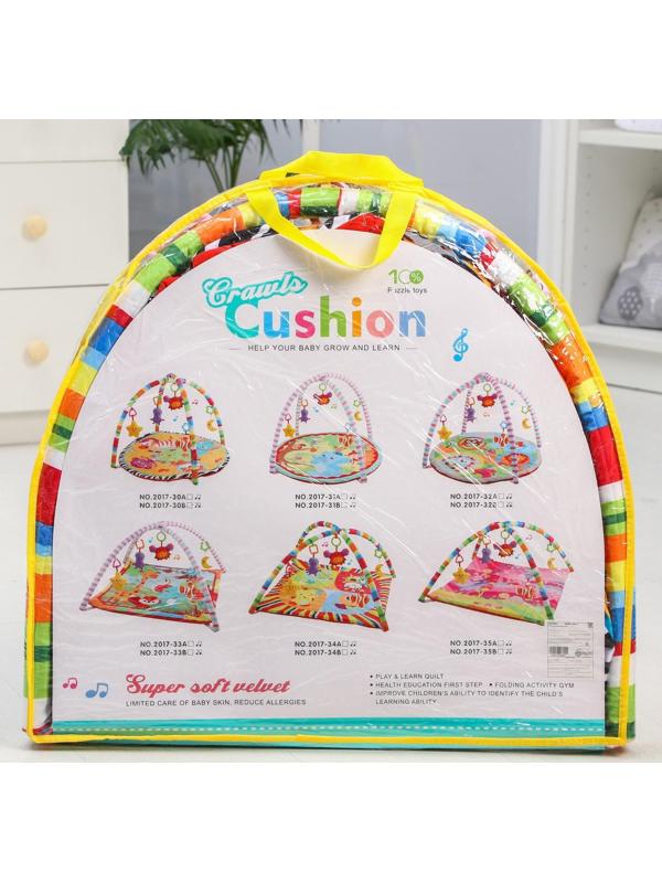 Развивающий коврик «Зоо», с дугами и подушечкой