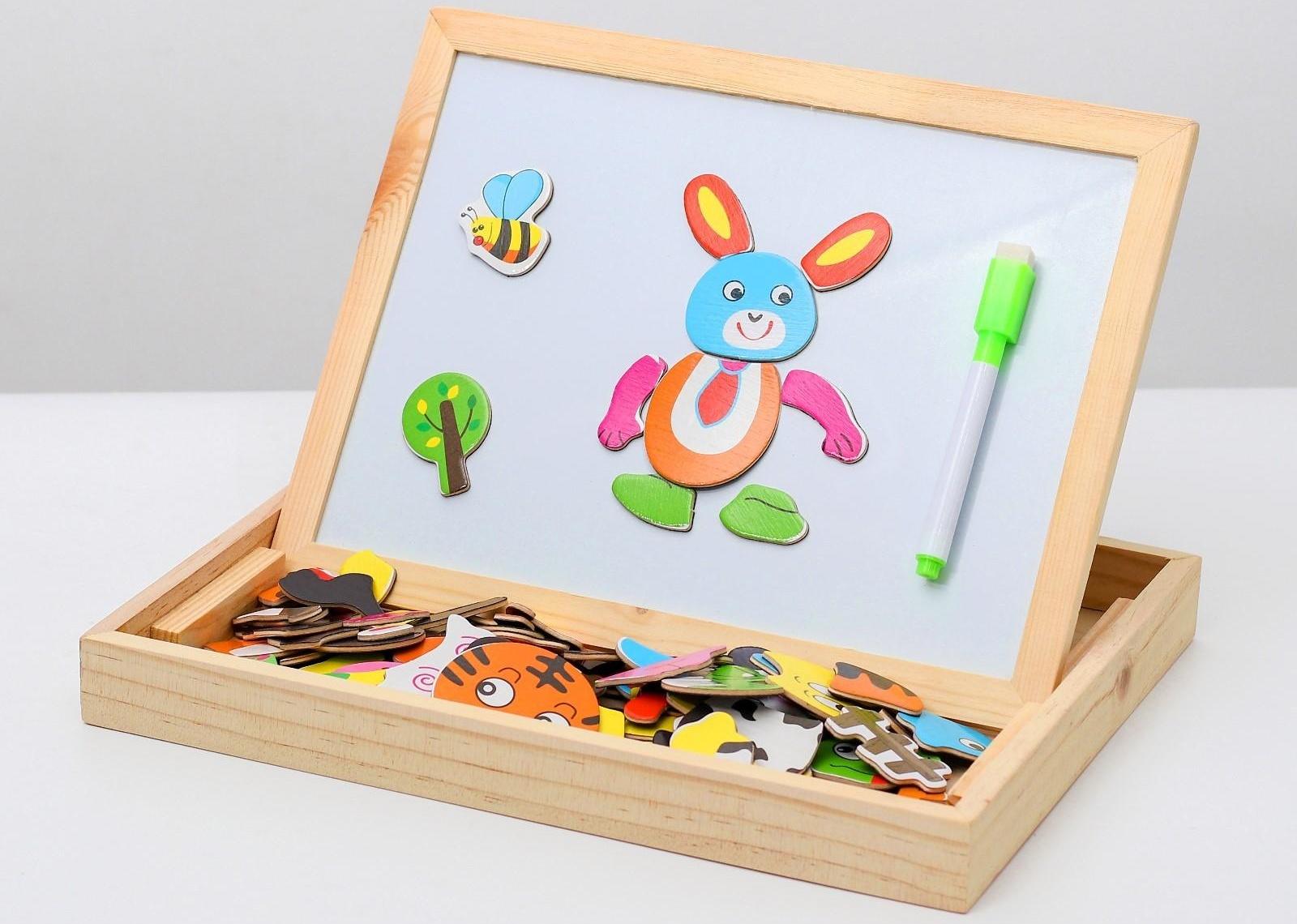 Магнитный конструктор «Животные на лугу»