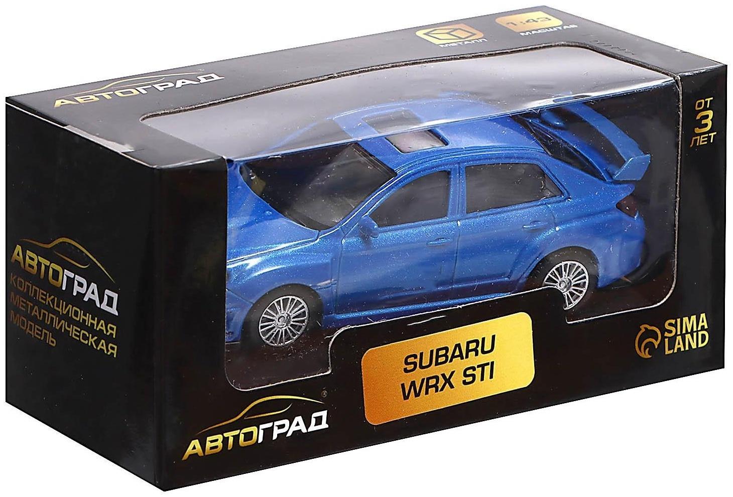 Машина металлическая SUBARU WRX STI, 1:43, цвет синий