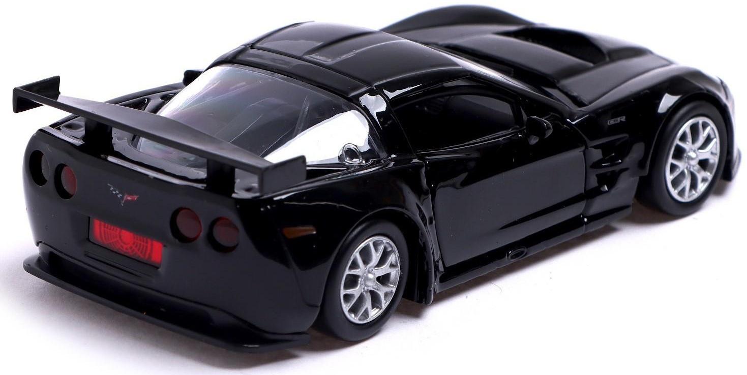Машина металлическая CHEVROLET CORVETTE C6-R, 1:32, открываются двери, инерция, цвет чёрный