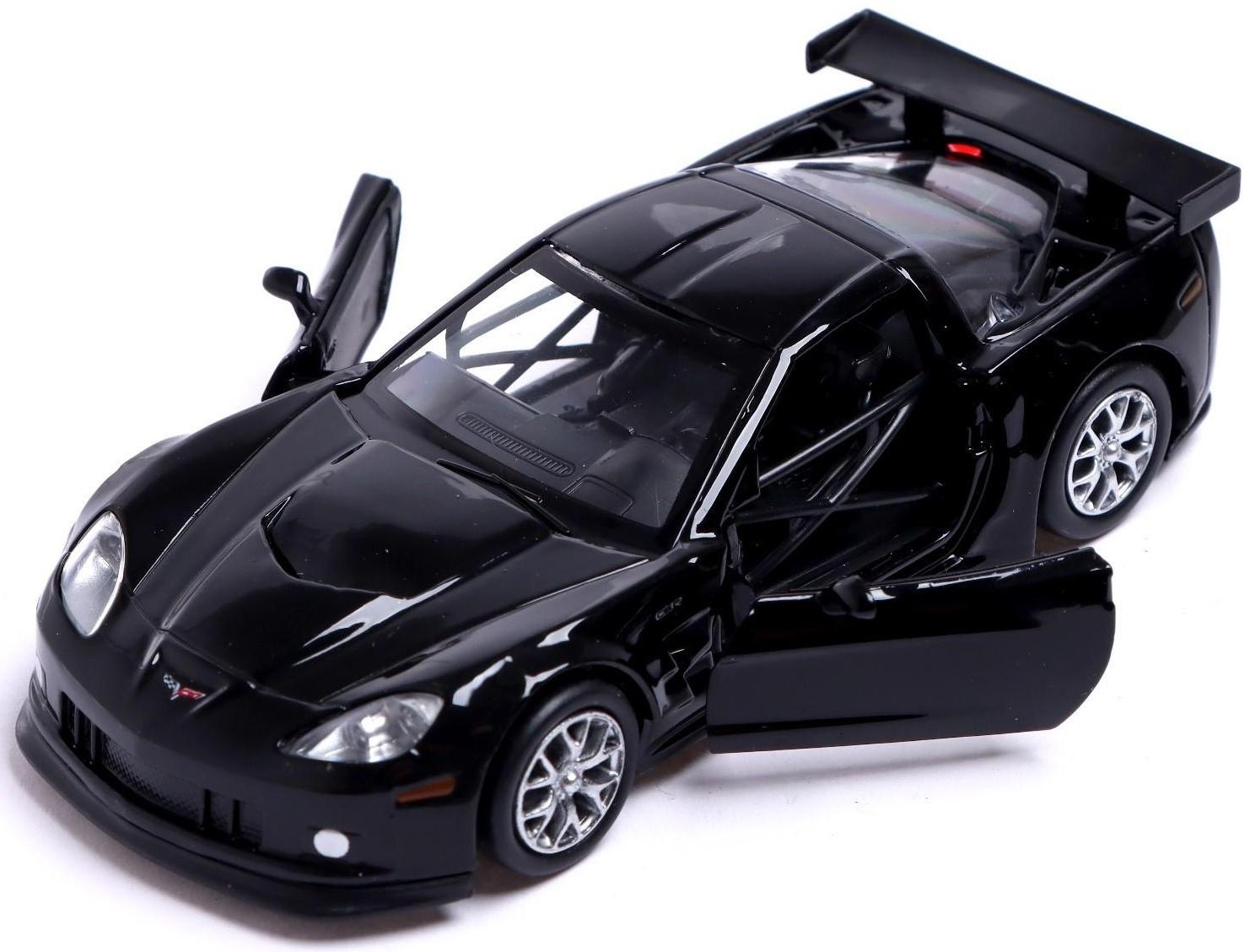 Машина металлическая CHEVROLET CORVETTE C6-R, 1:32, открываются двери, инерция, цвет чёрный