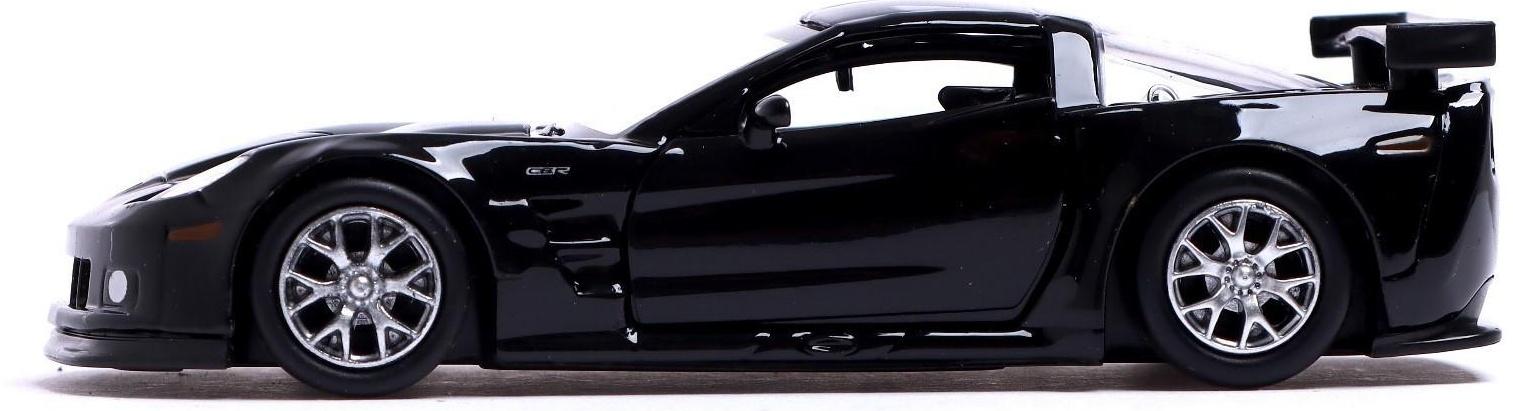 Машина металлическая CHEVROLET CORVETTE C6-R, 1:32, открываются двери, инерция, цвет чёрный