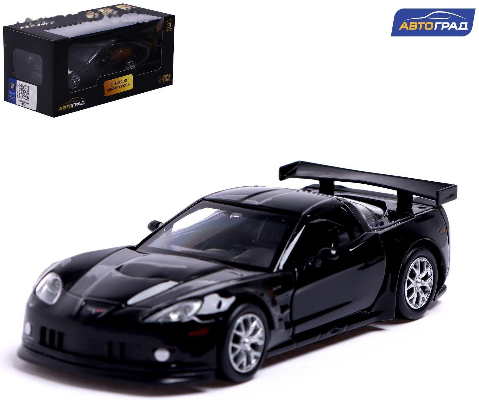 Машина металлическая CHEVROLET CORVETTE C6-R, 1:32, открываются двери, инерция, цвет чёрный