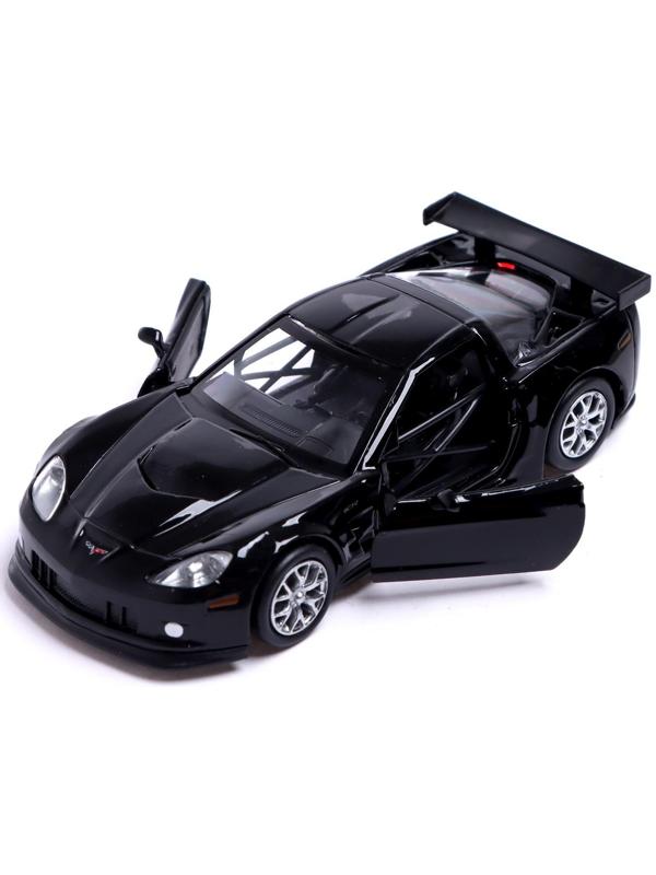 Машина металлическая CHEVROLET CORVETTE C6-R, 1:32, открываются двери, инерция, цвет чёрный