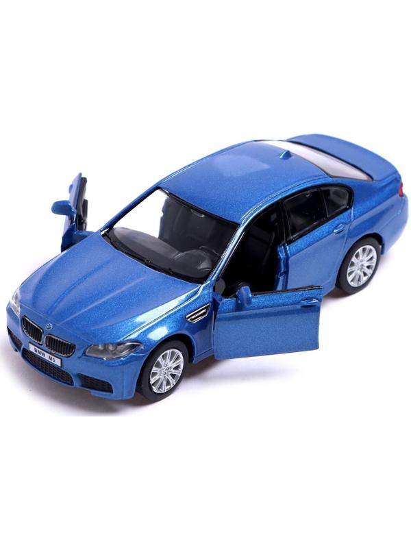 Машина металлическая BMW M5, 1:32, открываются двери, инерция, цвет синий