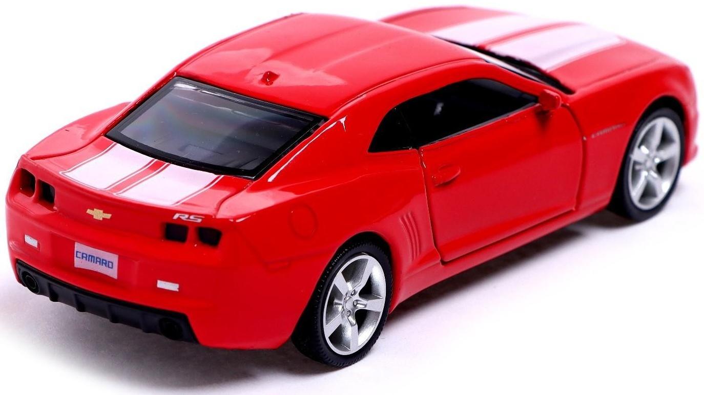 Машина металлическая CHEVROLET CAMARO, 1:32, открываются двери, инерция, цвет красный