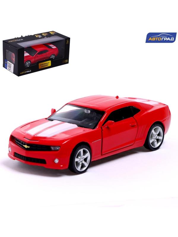 Машина металлическая CHEVROLET CAMARO, 1:32, открываются двери, инерция, цвет красный