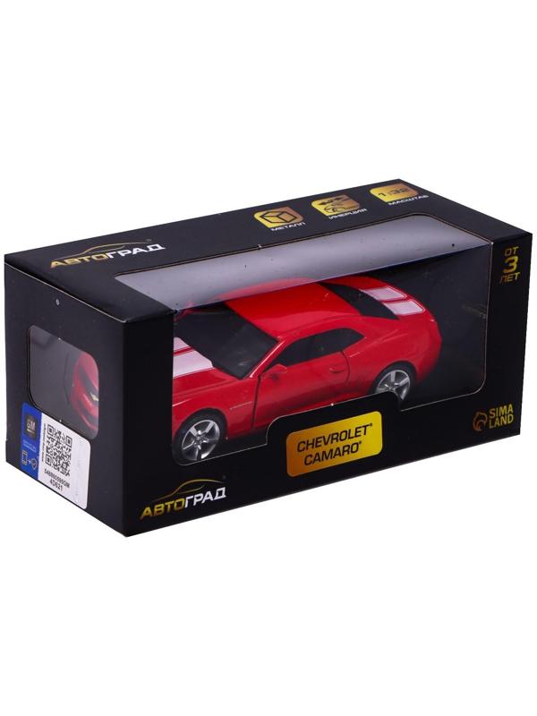 Машина металлическая CHEVROLET CAMARO, 1:32, открываются двери, инерция, цвет красный