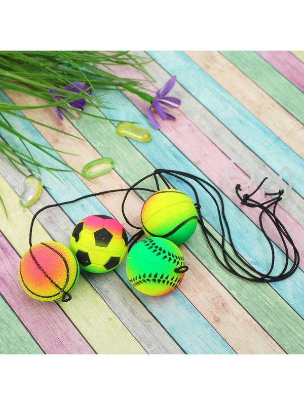 Мяч «Попрыгун», мягкий, на резинке 4 см
