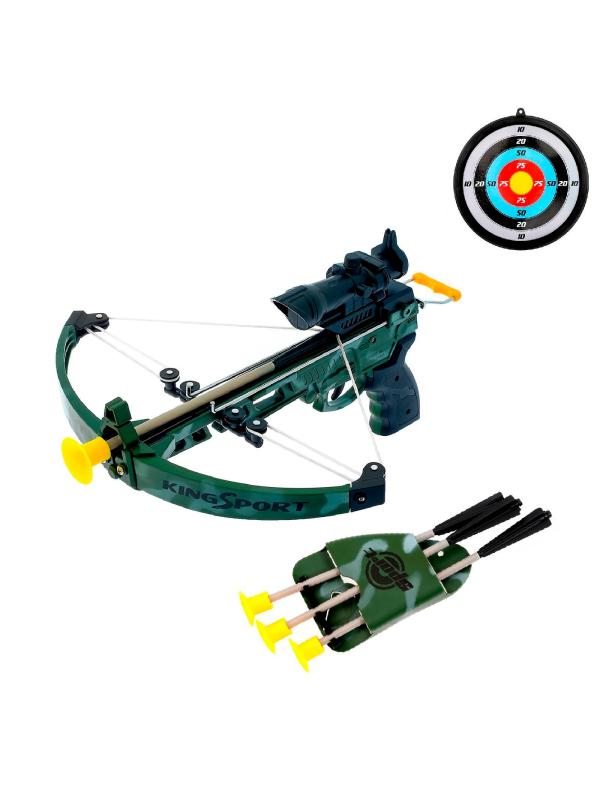 Игрушечный оружие Арбалет «Камуфляж» 35881L, с мишенью и стрелы