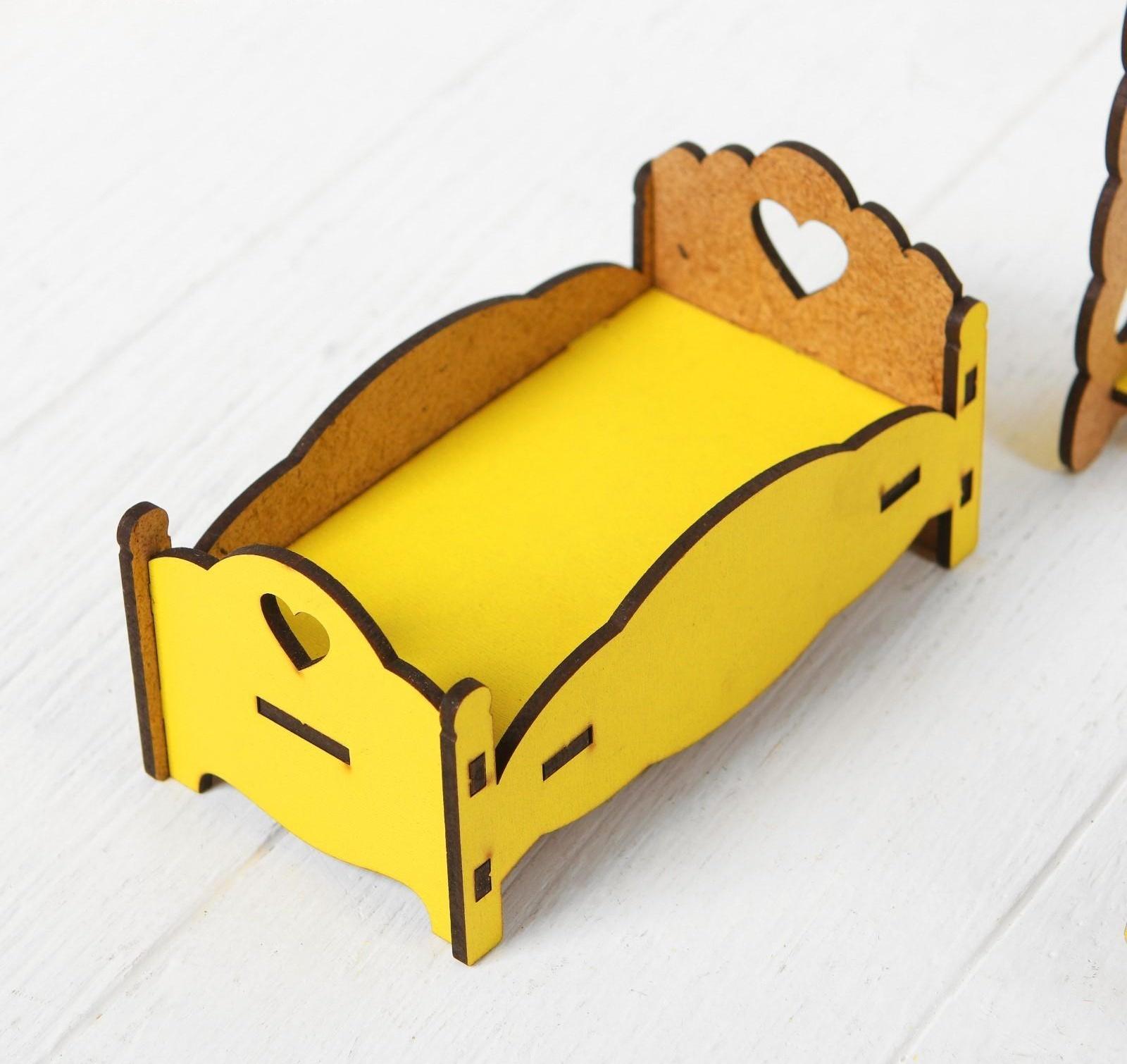 Набор деревянной мебели для кукол «Спальня»