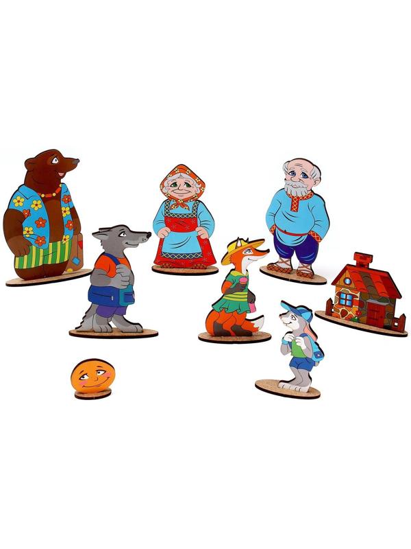Кукольный театр сказки на столе «Колобок», высота кукол 4-12 см, фигурки односторонние, толщиной: 3 мм