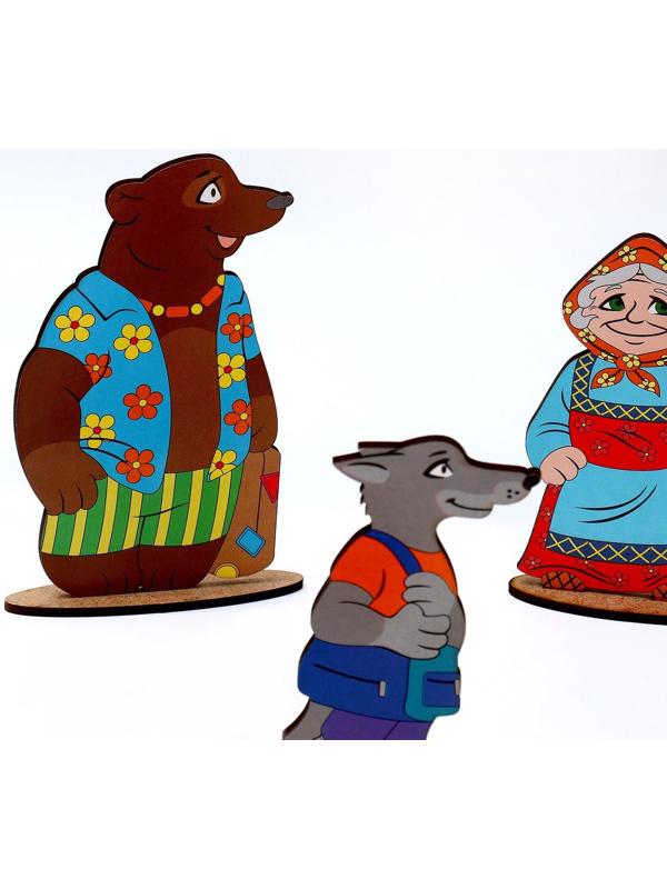 Кукольный театр сказки на столе «Колобок», высота кукол 4-12 см, фигурки односторонние, толщиной: 3 мм
