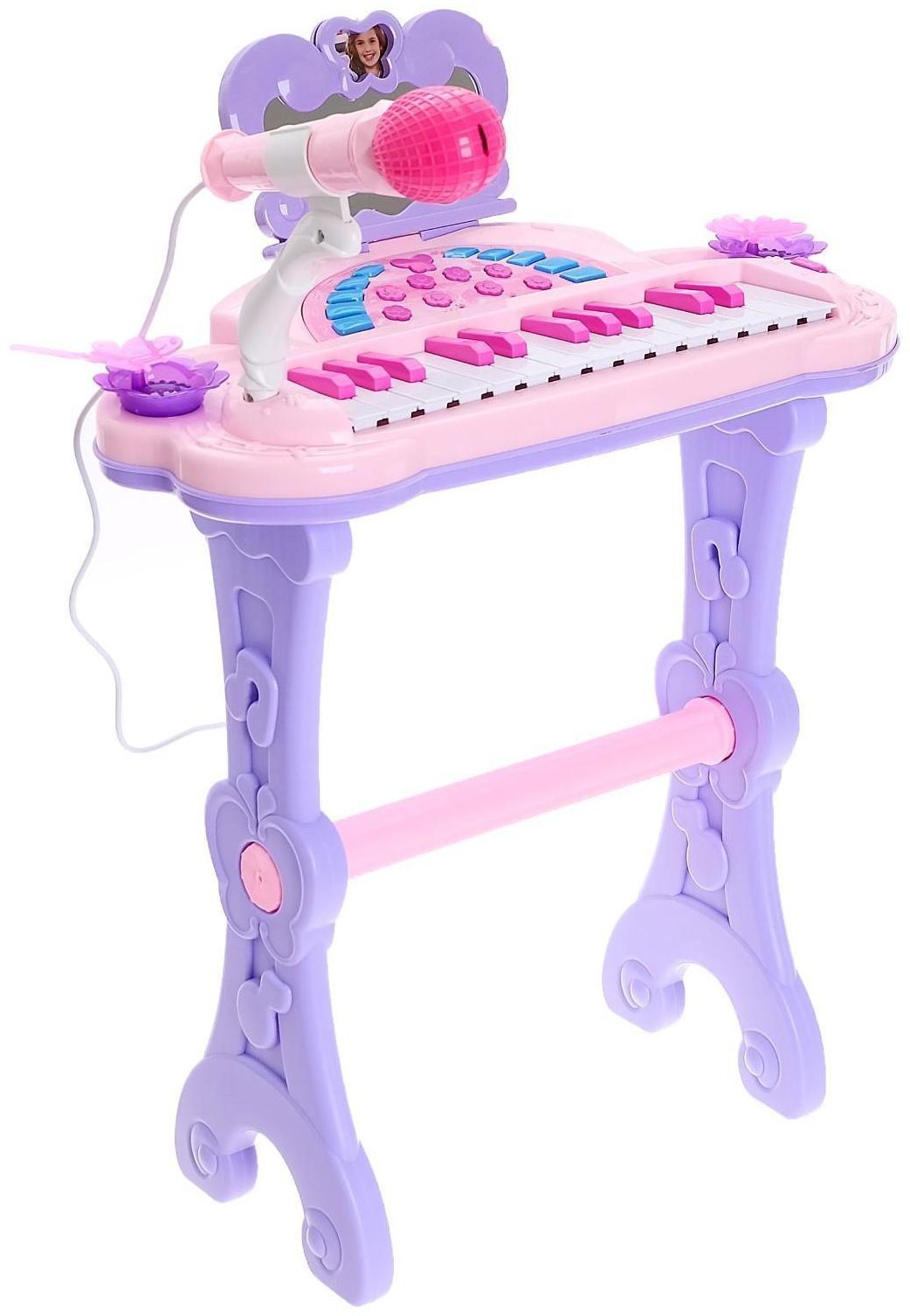 Пианино «Мечта девочки», с USB и MP3 - разъёмами, стульчиком, зеркалом, микрофоном