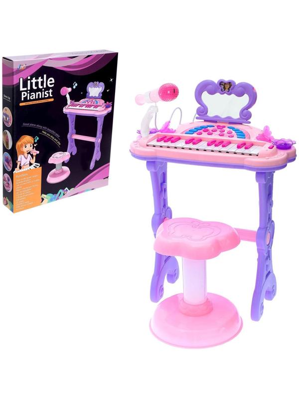 Пианино «Мечта девочки», с USB и MP3 - разъёмами, стульчиком, зеркалом, микрофоном