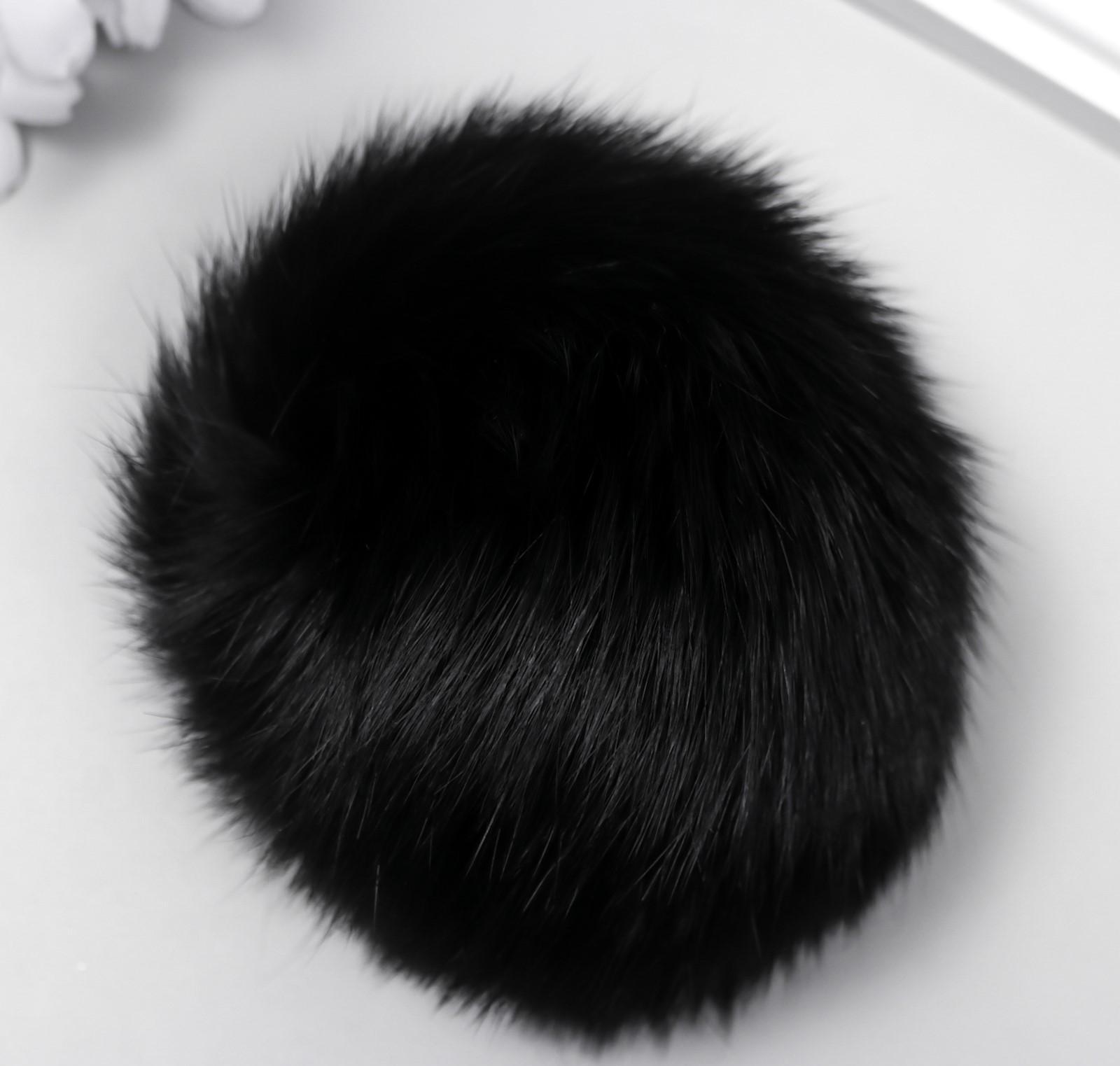 Помпон искусственный мех кролик 10см (чёрный)