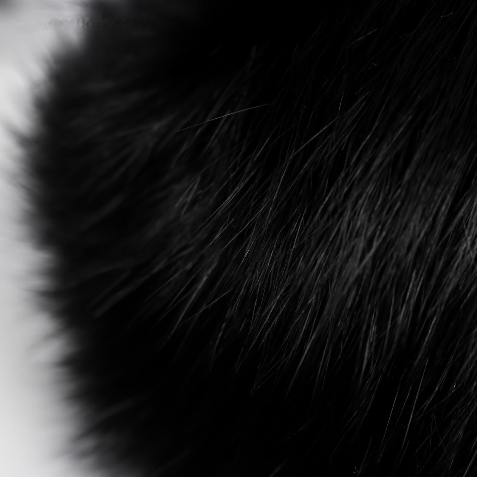 Помпон искусственный мех кролик 10см (чёрный)