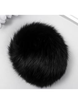 Помпон искусственный мех кролик 10см (чёрный)