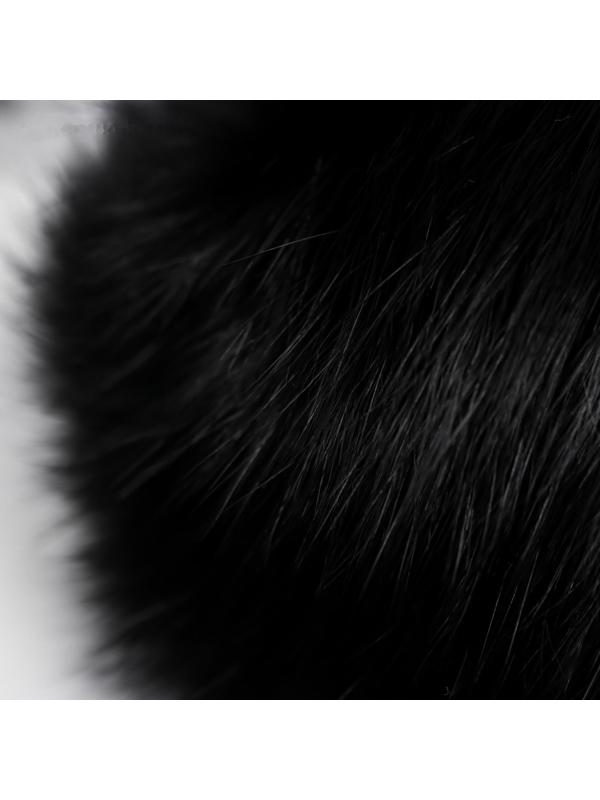 Помпон искусственный мех кролик 10см (чёрный)