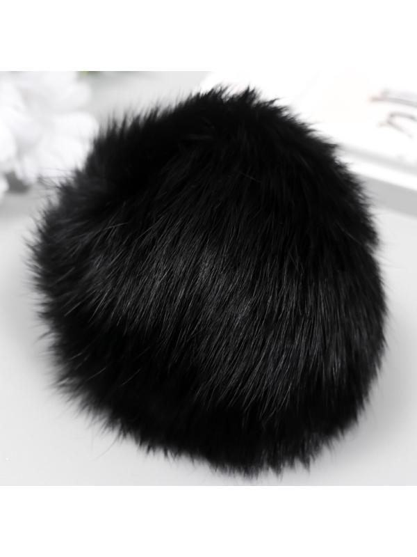 Помпон искусственный мех кролик 10см (чёрный)