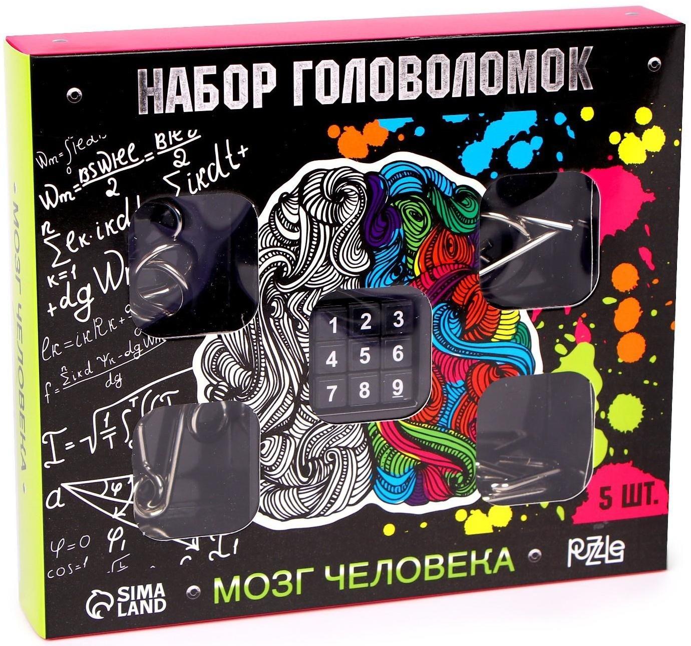 Головоломка металлическая «Мозг человека» набор 5 шт.