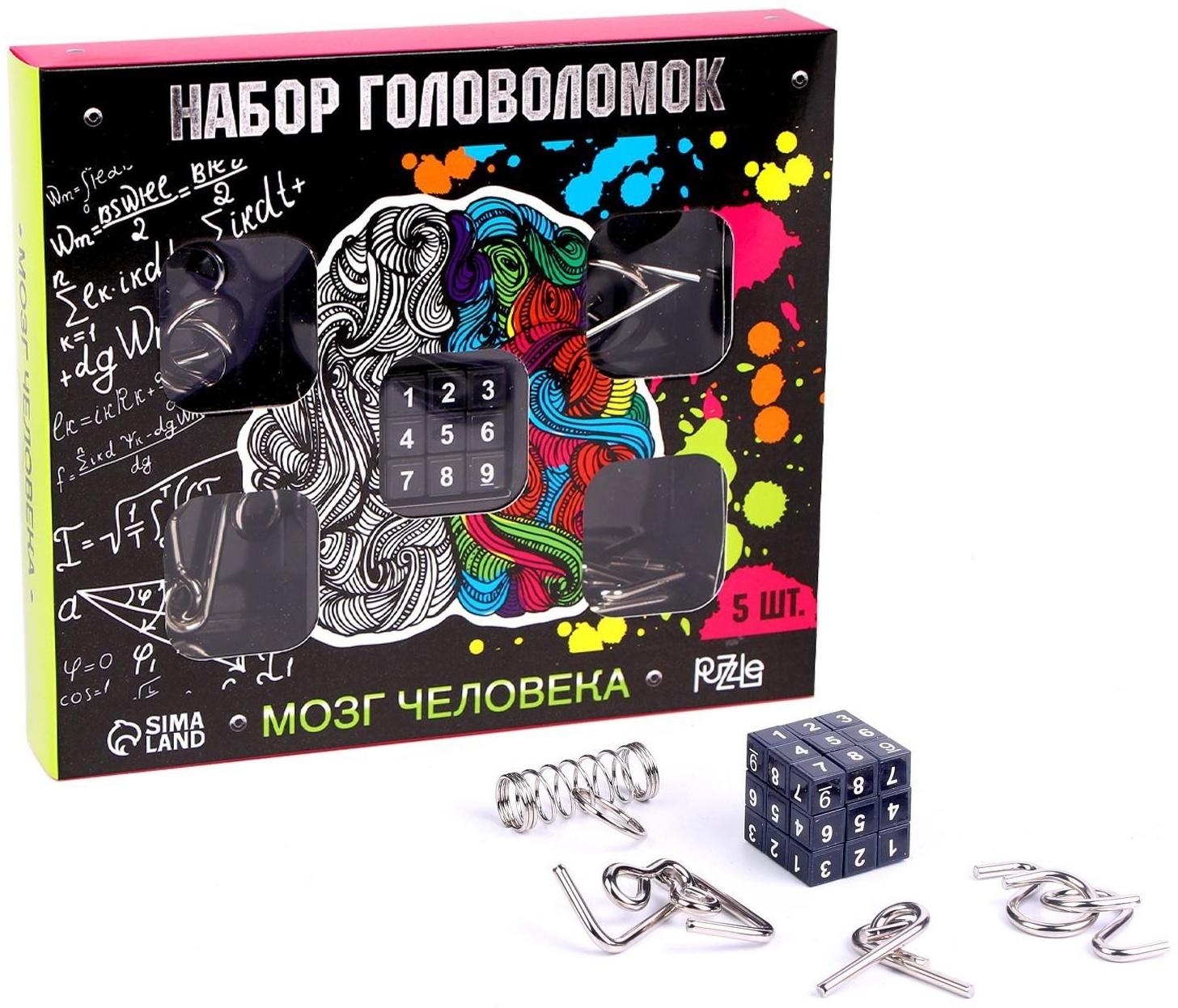 Головоломка металлическая «Мозг человека» набор 5 шт.