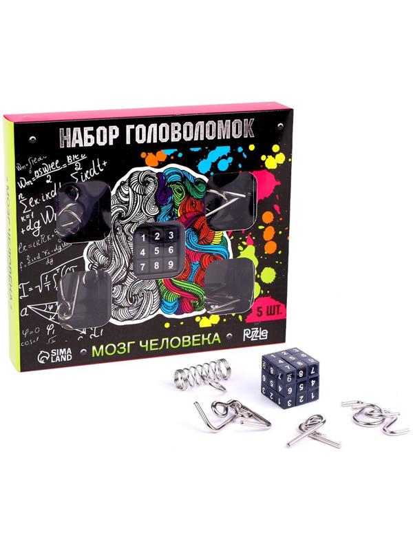 Головоломка металлическая «Мозг человека» набор 5 шт.