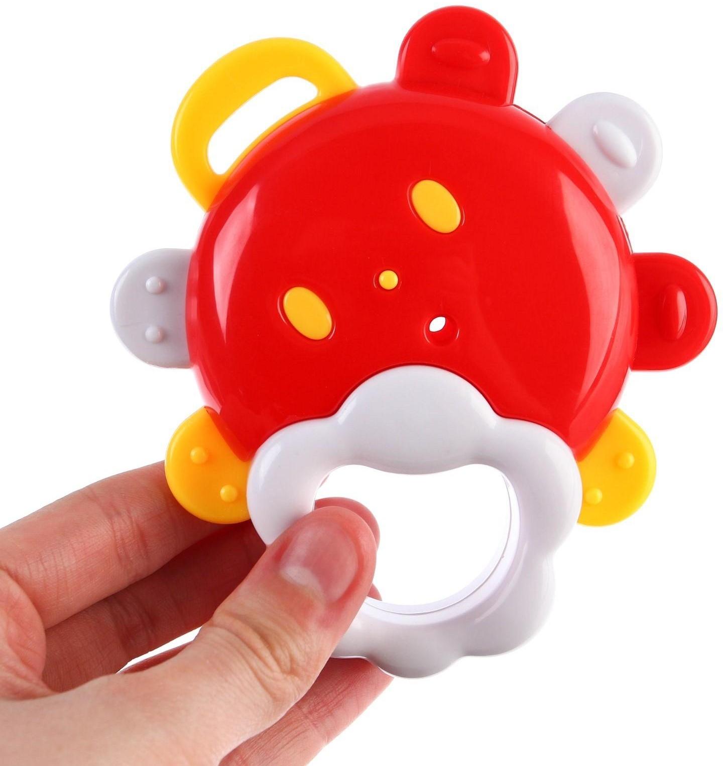 Погремушка «Солнышко» с зеркалом и эластичными элементами