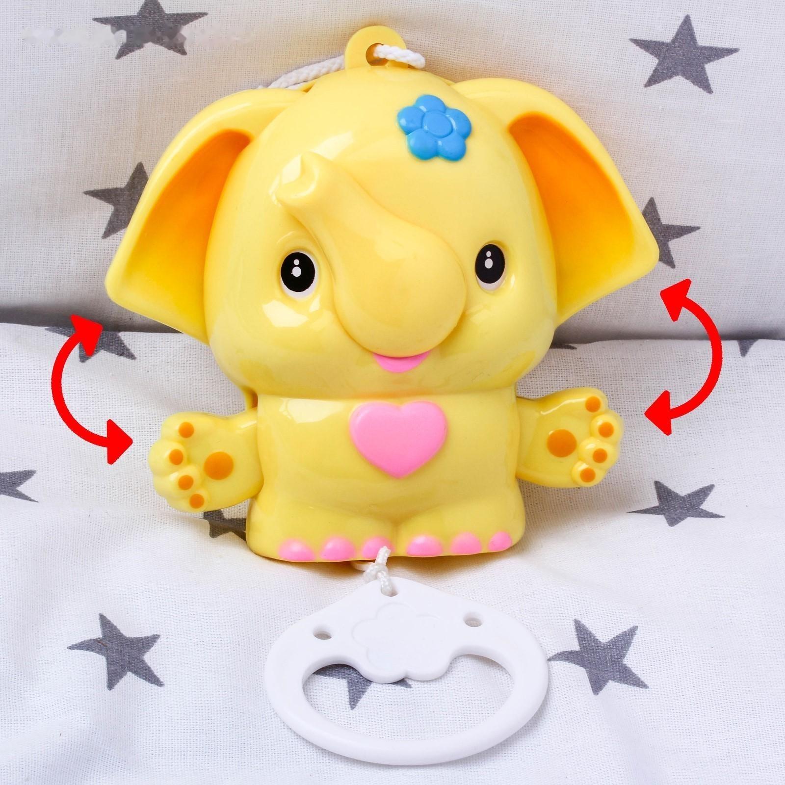 Подвеска музыкальная заводная «Слоник» на кроватку/коляску, цвет МИКС