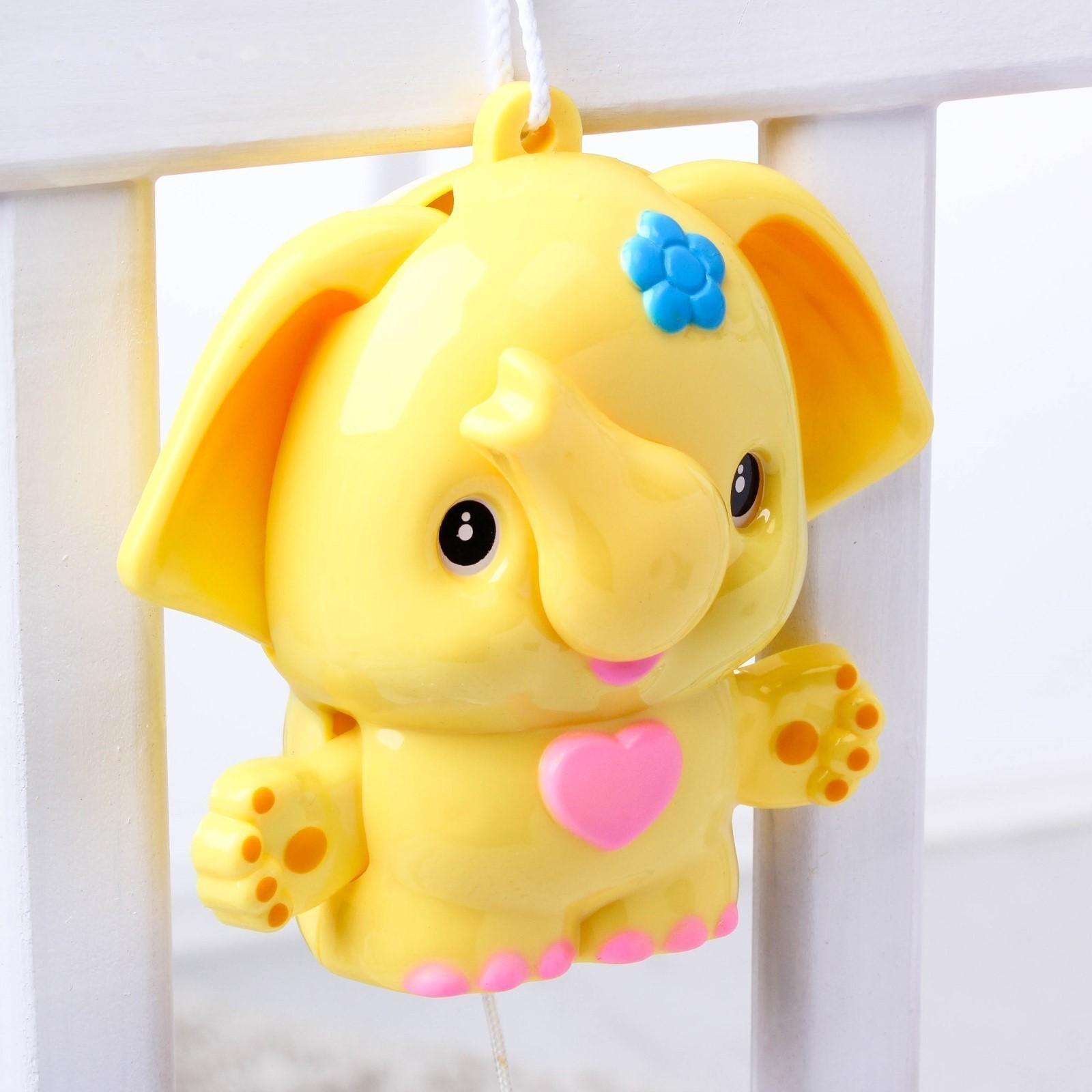 Подвеска музыкальная заводная «Слоник» на кроватку/коляску, цвет МИКС