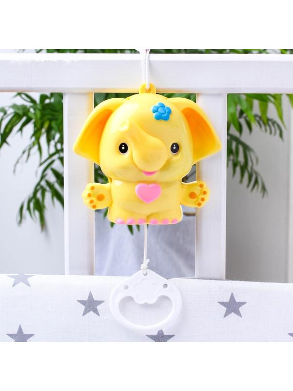 Подвеска музыкальная заводная «Слоник» на кроватку/коляску, цвет МИКС