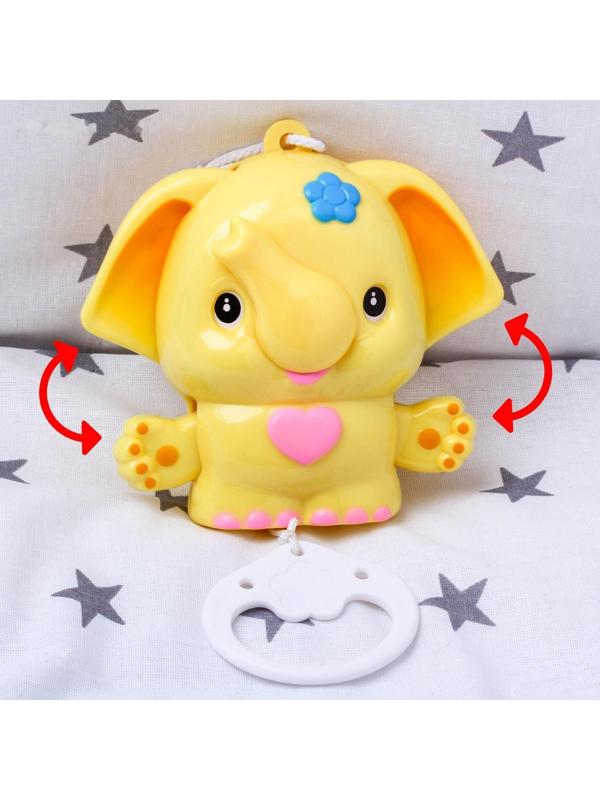 Подвеска музыкальная заводная «Слоник» на кроватку/коляску, цвет МИКС