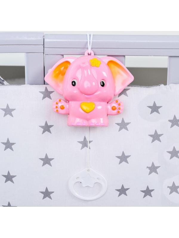 Подвеска музыкальная заводная «Слоник» на кроватку/коляску, цвет МИКС