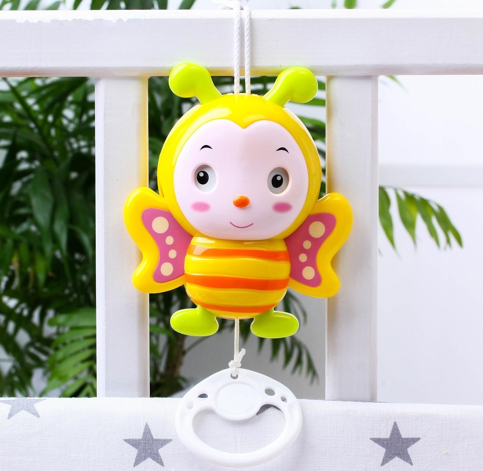 Подвеска музыкальная заводная «Пчелка Жу-жу» на кроватку/коляску, 25 см.