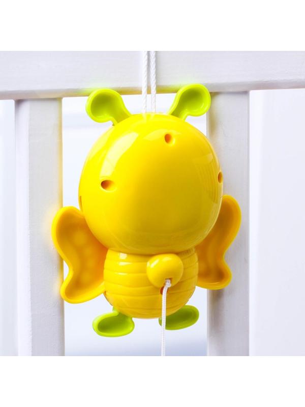 Подвеска музыкальная заводная «Пчелка Жу-жу» на кроватку/коляску, 25 см.